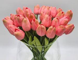 35cm hossz, 4,5-5cm-es fej, csodaszp, leth szilikon-gumi tulipn, 2db levllel: lazac