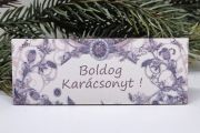  10cmx4cm-es lzervgott festett fa tbla: Vintage mints Boldog Karcsonyt!