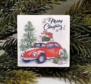  6cmx6cm-es ajndkos-auts Merry Christmas felirat tbla