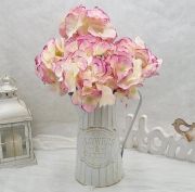  50cm-es, nagymret, 6 g x 18db 6cm tmrj virgokkal, leveles hortenzia csokor: vaj-pink cirmos